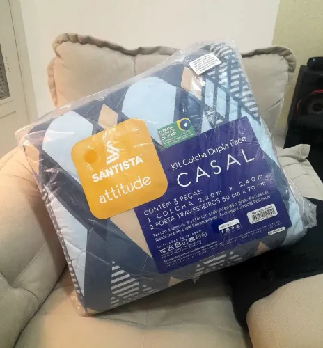 Colcha Dupla Face Santista Casal Nova