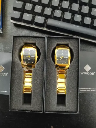 2 relógios originais Wwoor aço inoxidável novos sem bateria (muito tempo parado)