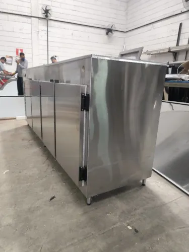 Balcão de carne tendal inox 1900×700×1400 vidro duplo 
