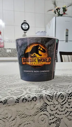 Balde de pipoca do filme Jurassic World Domínio - plástico resistente