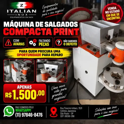 Máquina de Salgado Compacta Print - Precisa de Manutenção