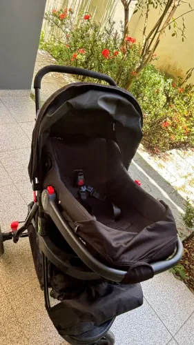 Carrinho de Bebê Cosco + Bebê Conforto + Canguru - Kit Completo