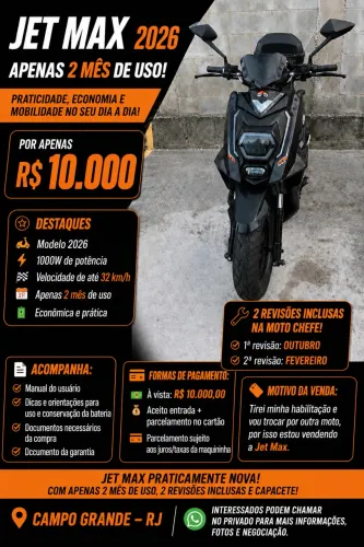 Moto elétrica Jet Max 2026