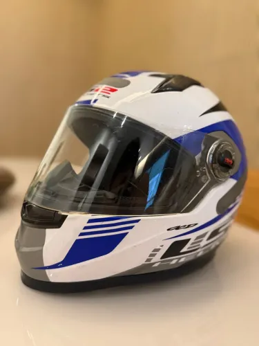 Capacete LS2 Airflow Branco, Azul e Cinza