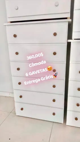 Cômoda 100%MDF 6 Gavetas 1,10 de Altura x 60 de largura x 40 de Fundo (Entregamos)