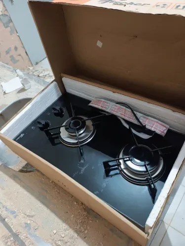 Cooktop A Gás Fischer 2 Bocas Vidro Novo na Caixa