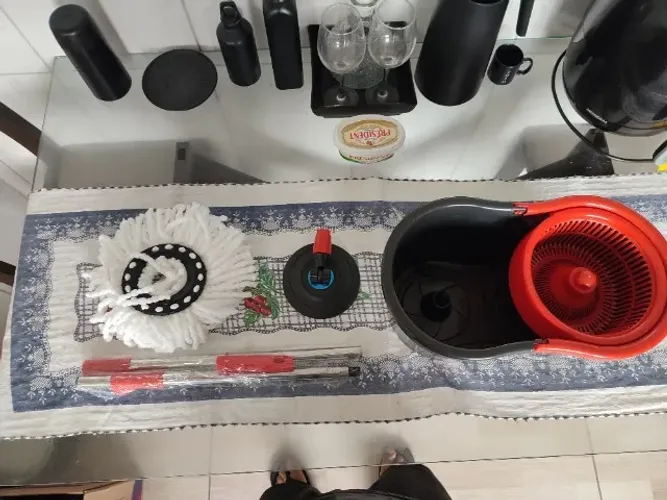 Mop Giratório Powermaid 360° (Balde + Esfregão) - Novo, Nunca Usado!