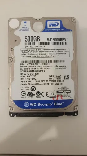 HD WD SCORPIO BLUE 500GB