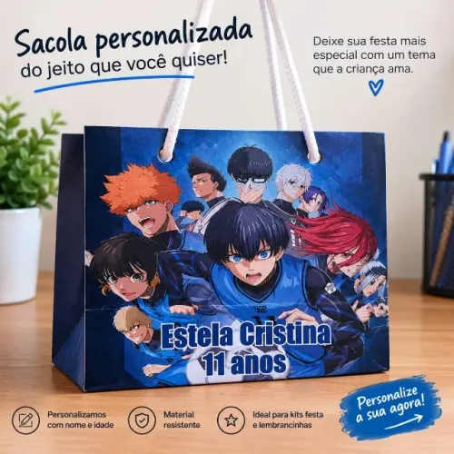 Kit Sacolinhas Personalizadas TAM G - Fazemos Qualquer Tema
