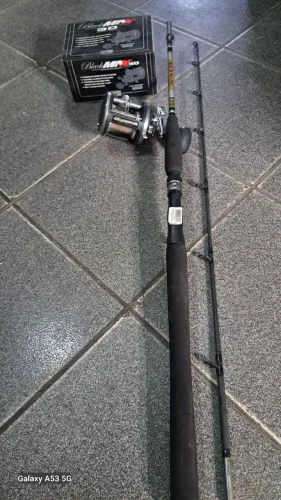 Conjunto marines vara e carretilha pesca pessadas