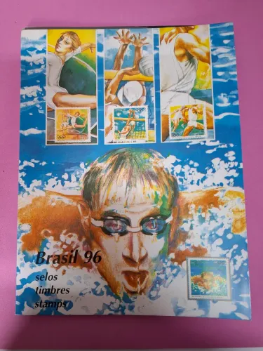 Encarte Anual de Selos do Brasil 1996 - Completo (Olimpíadas, Teatro Amazonas e Cavernas)