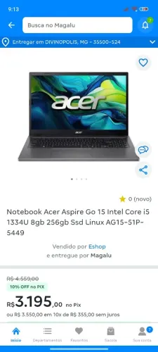Notebook novo