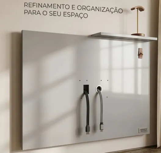 Painel de TV 100% MDF com Passa-Cabos (1,20m x 0,95m)