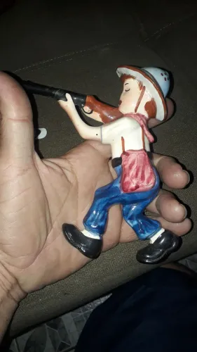 Caçador de porcelana, antigo pra parede