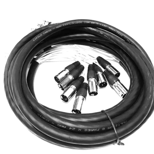Multicabos Com Conectores Xlr 8 Vias Cirilo Cabos - 10 Metros
