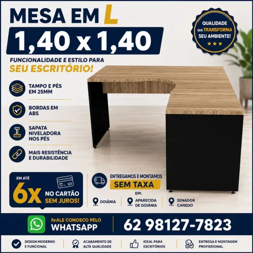 Mesa em L 1.40 x 1.40