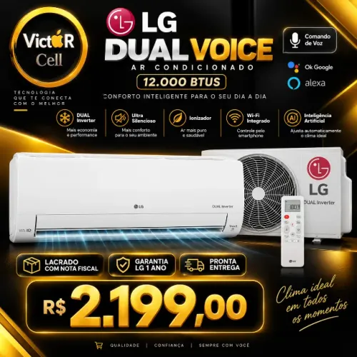 Ar Condicionado LG 12000 Btus Dual Voice | Lacrado Com Nota Fiscal