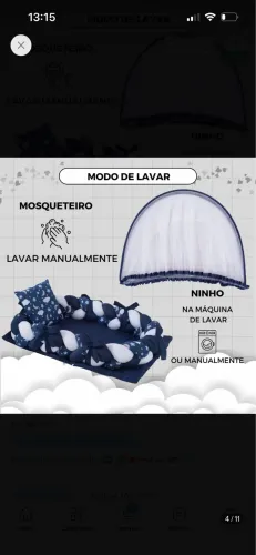NINHO REDUTOR DE BERÇO TRANÇA MOSQUITEIRO BEBÊ 