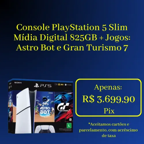 PlayStation 5 PS5 Slim Mídia Digital 825GB - Novo, lacrado e com NF