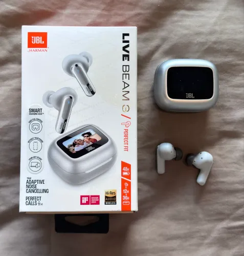 Fone Bluetooth JBL Live Beam 3 Prata - Novo Na Caixa