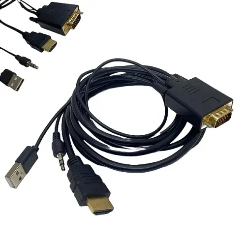 Cabo Conversor HDMI para VGA com Saída de Áudio P2, Cabo 1.5 metros - Grasep