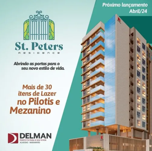 EDIFÍCIO ST. PETERS - luxo 4 suítes á venda na Ponta Verde Maceió - AL