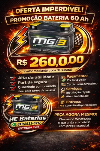 Bateria mg3 45ah 50ah 60ah 