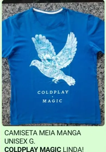 LINDA! *COLDPLAY* CAMISA MANGA CURTA DA MARISA G