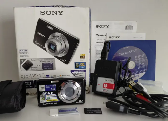 Camera digital Sony Cyber-shot DSC W215 - 12.1MP (KIT COMPLETO!)