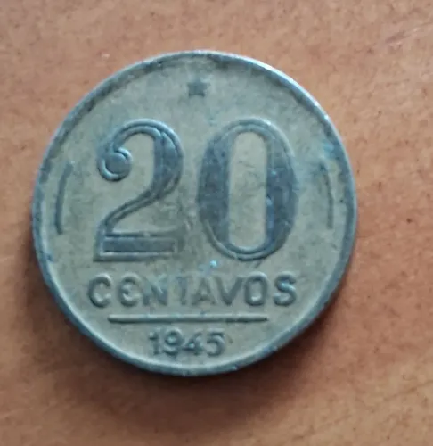 Moeda Antiga de 20 Centavos 1945 - Getúlio Vargas