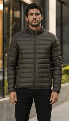 Jaqueta Puffer Hering Masculina Verde Militar