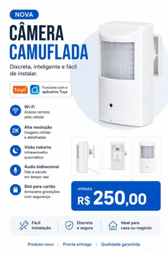 CÂMERA CAMUFLADA WI-FI - NOVA | R$ 250,00