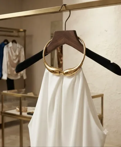 Cropped branco de argola dourada.
