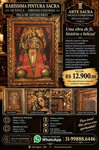 Quadro antigo de antiquário