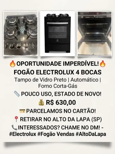 Fogão Eletrolux 4 bocas Automático