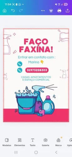 Faço faxina interessados chamar no número de contato : *) MARINA