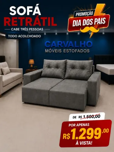 Promoção imperdível por apenas 1299 Sofá retrátil novo cabe 3 pessoas bem espaçoso