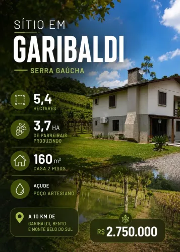 Oportunidade única de 5.4 hectares na serra gaúcha- Garibaldi/RS