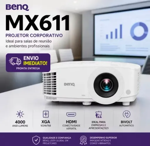 Projetor BenQ MX611 XGA 4000 Lumens HDMI | Ideal para Empresas e Salas de Reunião
