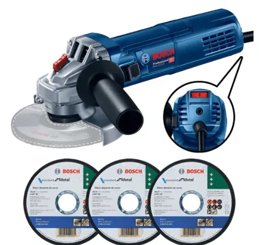 Esmerilhadeira Gws 9-125 S 900W Controle De Velocidade Com Discos