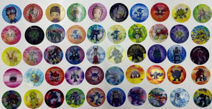 coleção completa Tazos digimon DKV + caixinha+ check list 