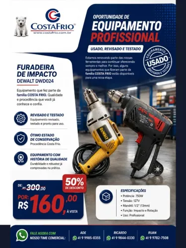 Furadeira de Impacto DeWalt DWD024 - 750W | 127V