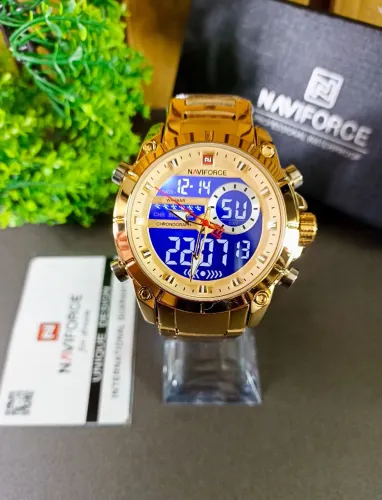Relógio Masculino Naviforce 9163 Dourado - Luxo, Esportivo e Militar