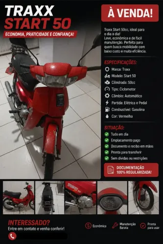 Traxx Star 50cc , ideial para o dia a dia