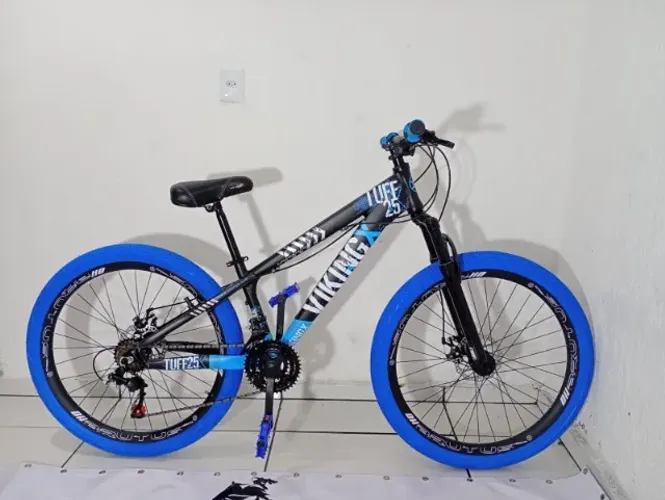 BicicletaxTuff 25 ou 30 do Grau Vmaxx Pneu 2.22 gigante frame Azul Nota