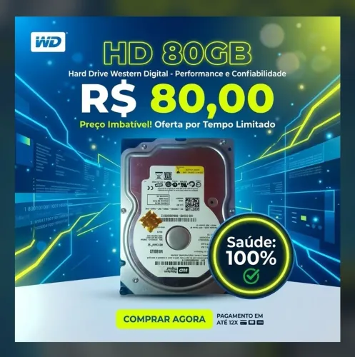 HD de 80 gigas com saúde 100%