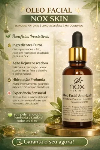 Rejuvenescedor facial NOX  100% Natural - Fabricação artesanal de acordo com ANVISA