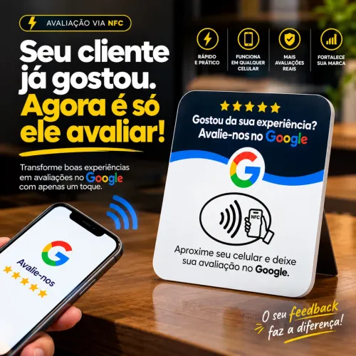 Placa NFC (aproximação) avaliação Google