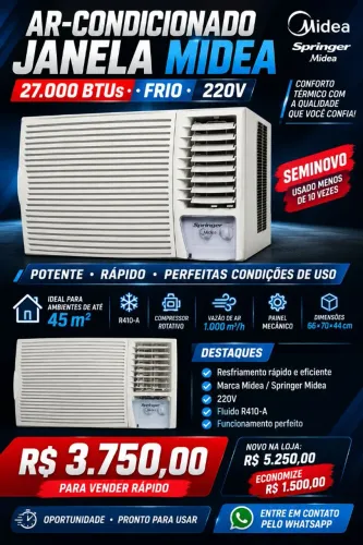 Ar condicionado de janela 27.000 BTUs Springer Midea Seminovo