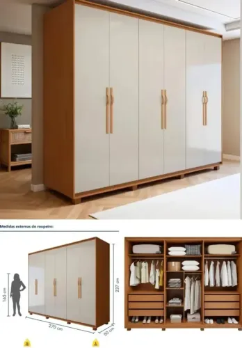 Guarda Roupa Casal 6 portas 6 gavetas